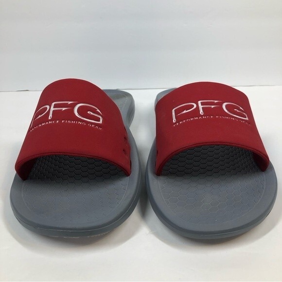 Columbia Yachtrocker PFG Slides Sandals Red Gray Outdoors 12 - Picture 3 of 10
